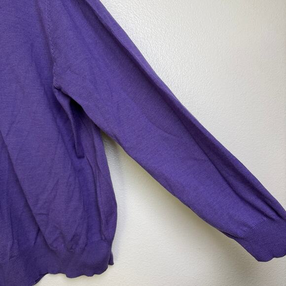 Scott Barber Merino Wool Sweater Mens Large Purple Henley Knit Elbow Patch NWT - Picture 5 of 12